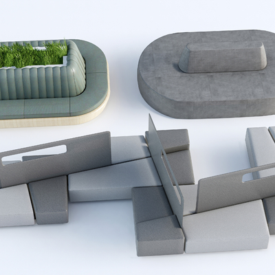  卡座沙发 休闲沙发su模型 