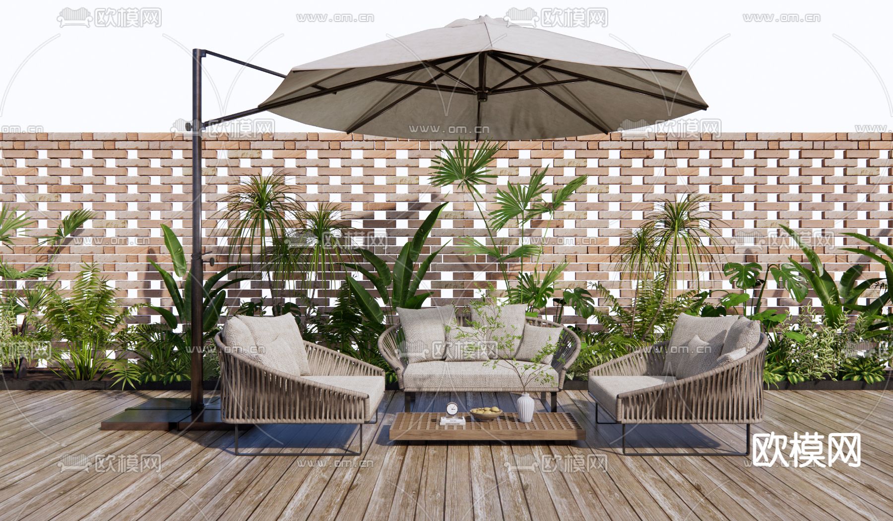 户外休闲沙发3d模型下载