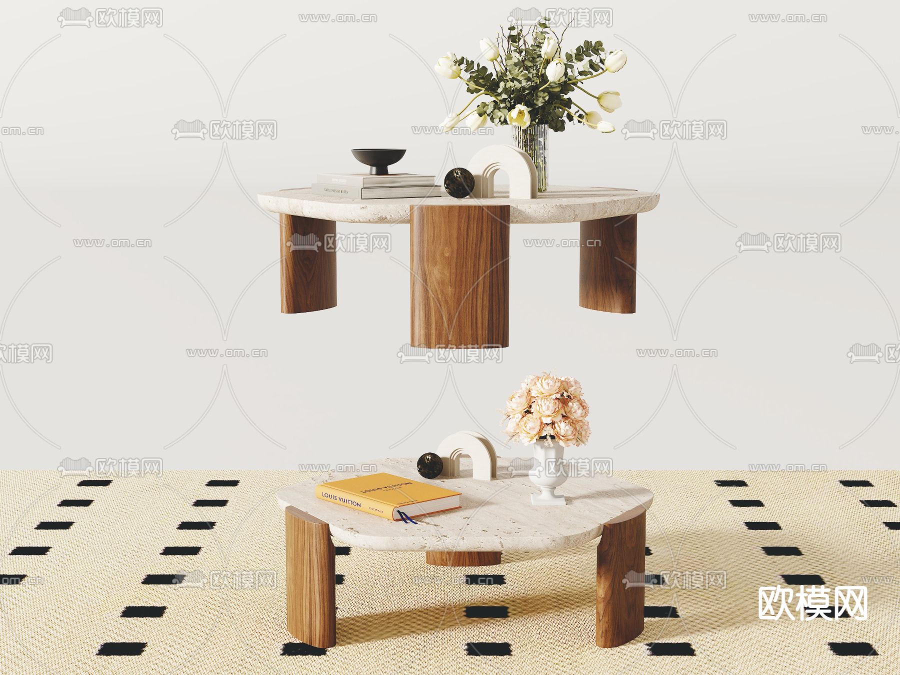 北欧茶几3d模型下载_ID14004977_3dmax免费模型-欧模网