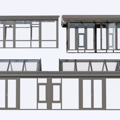  阳光房 玻璃房 玻璃花房su模型 