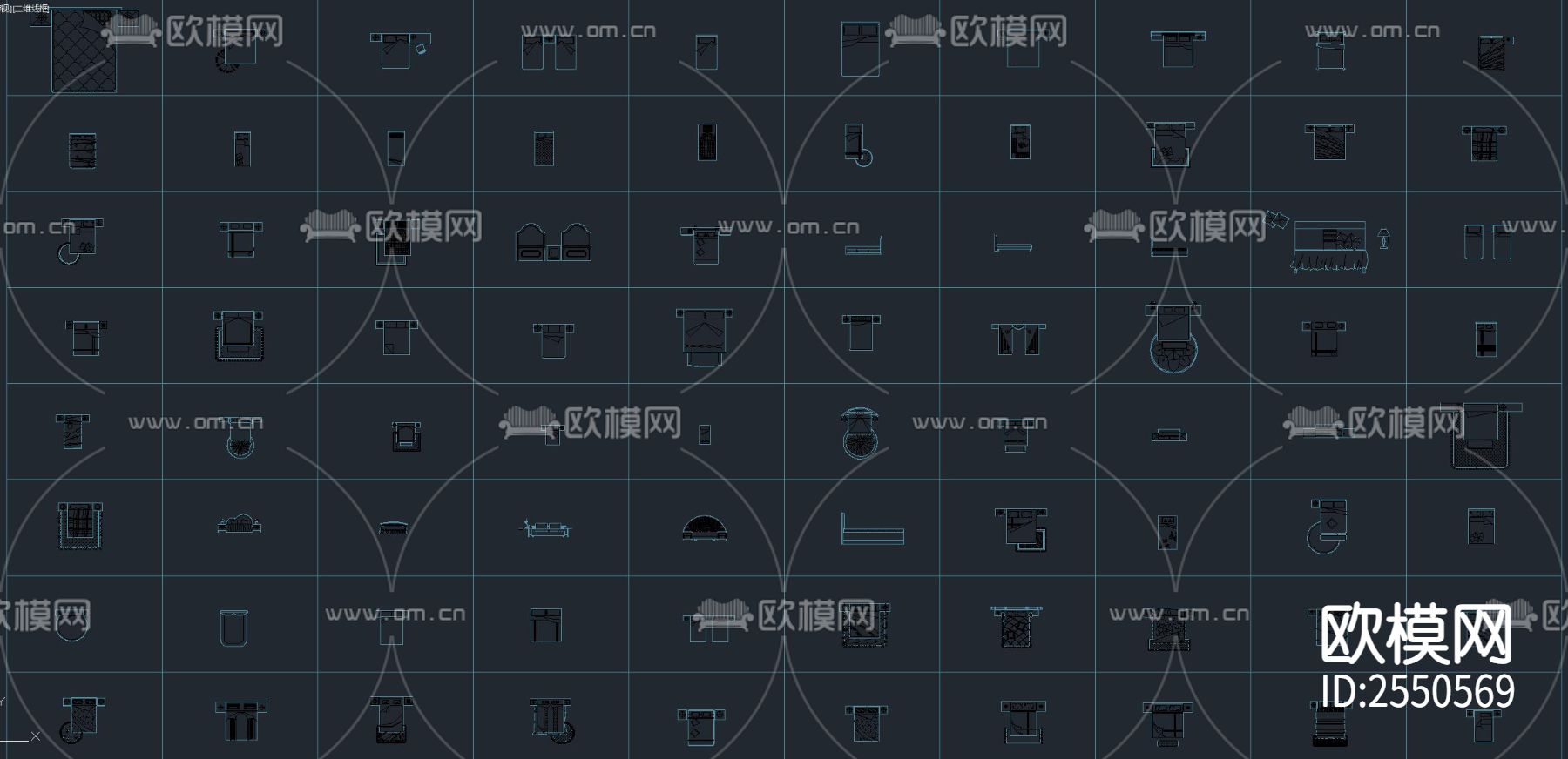 1000款床具CAD施工图下载（渲染图4）