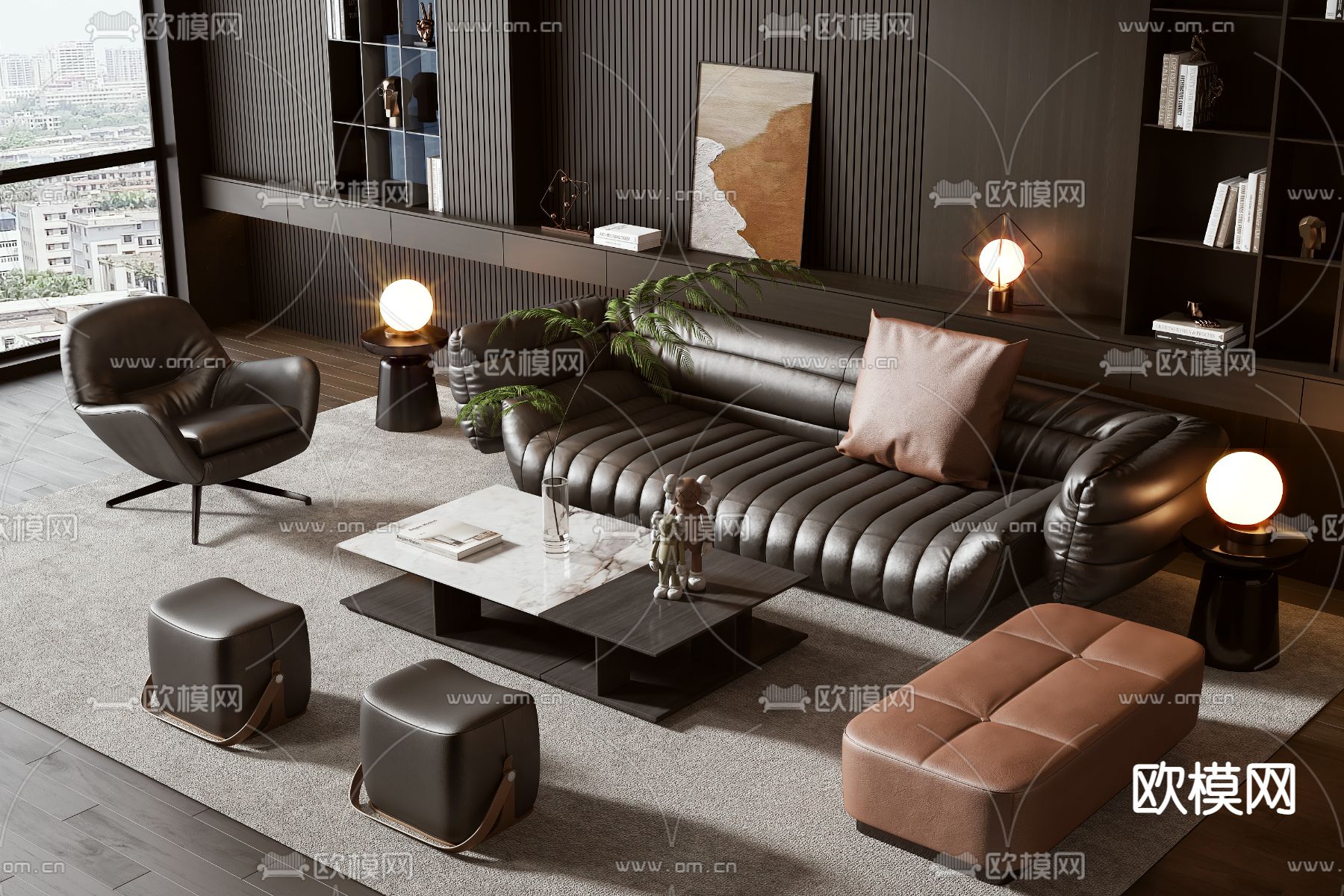 Minotti 组合沙发3d模型下载