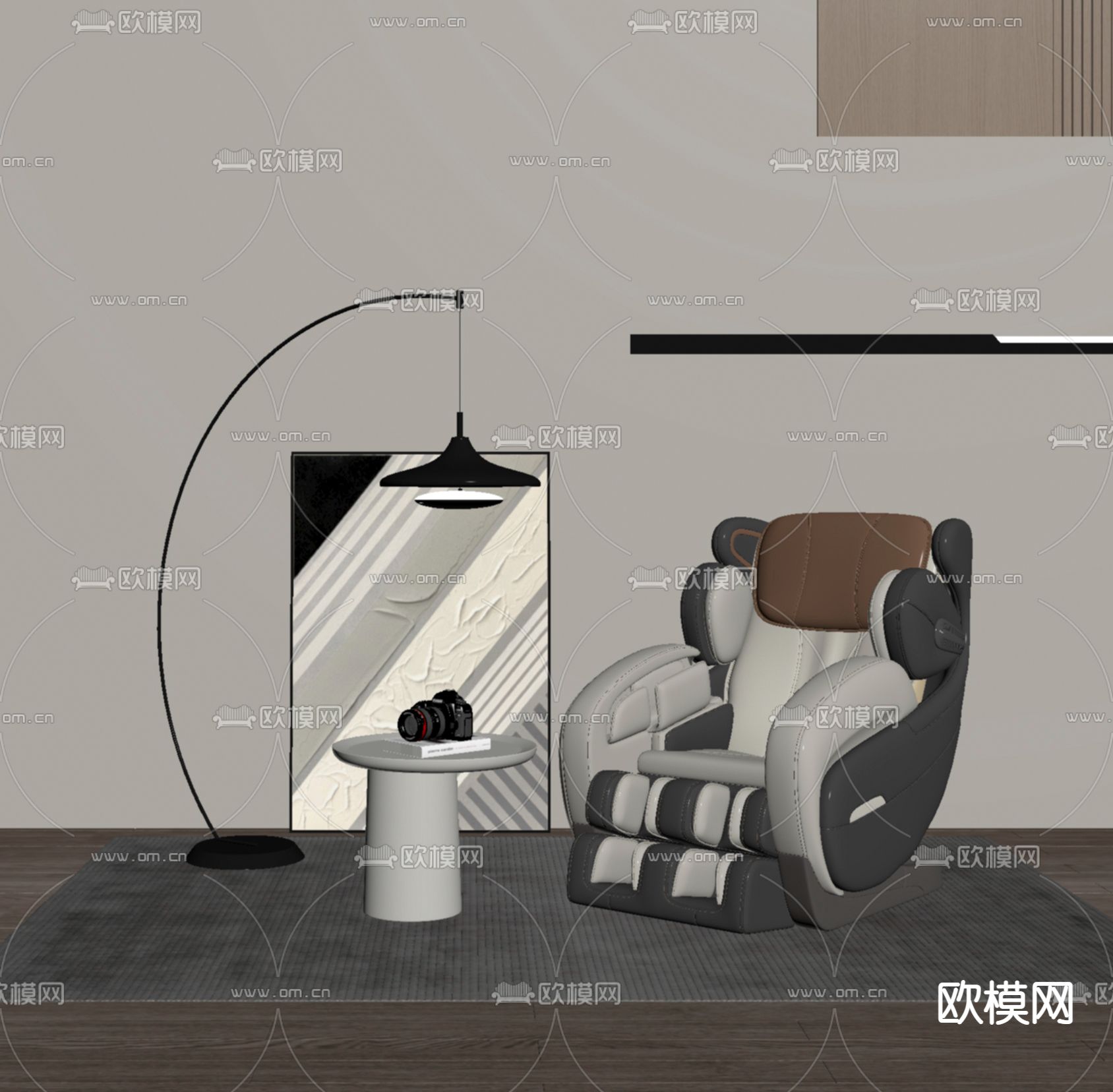 现代按摩椅su模型下载（渲染图2）