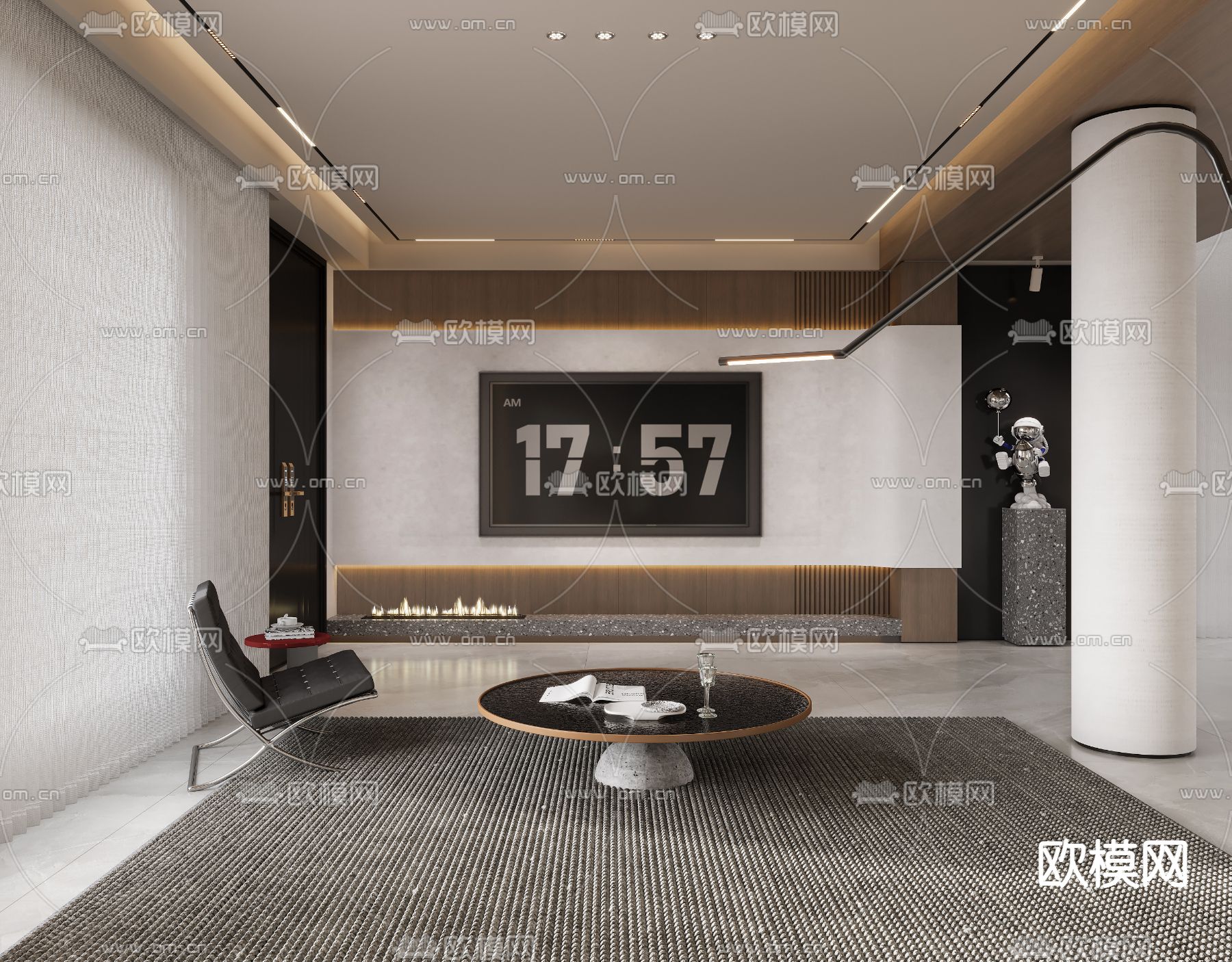 现代客厅 餐厅3d模型下载（渲染图6）