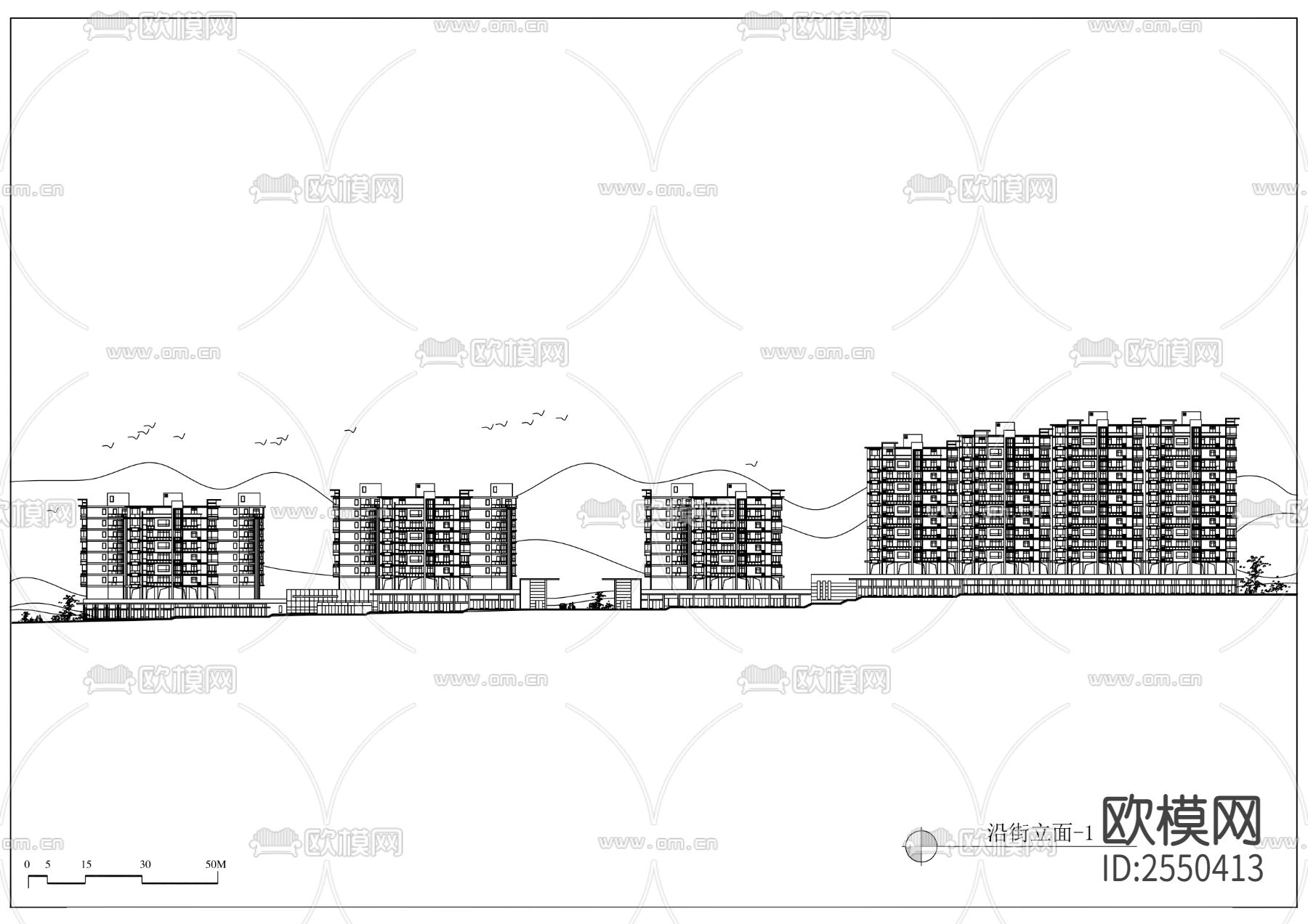 龙湖香格里拉CAD施工图下载（渲染图3）
