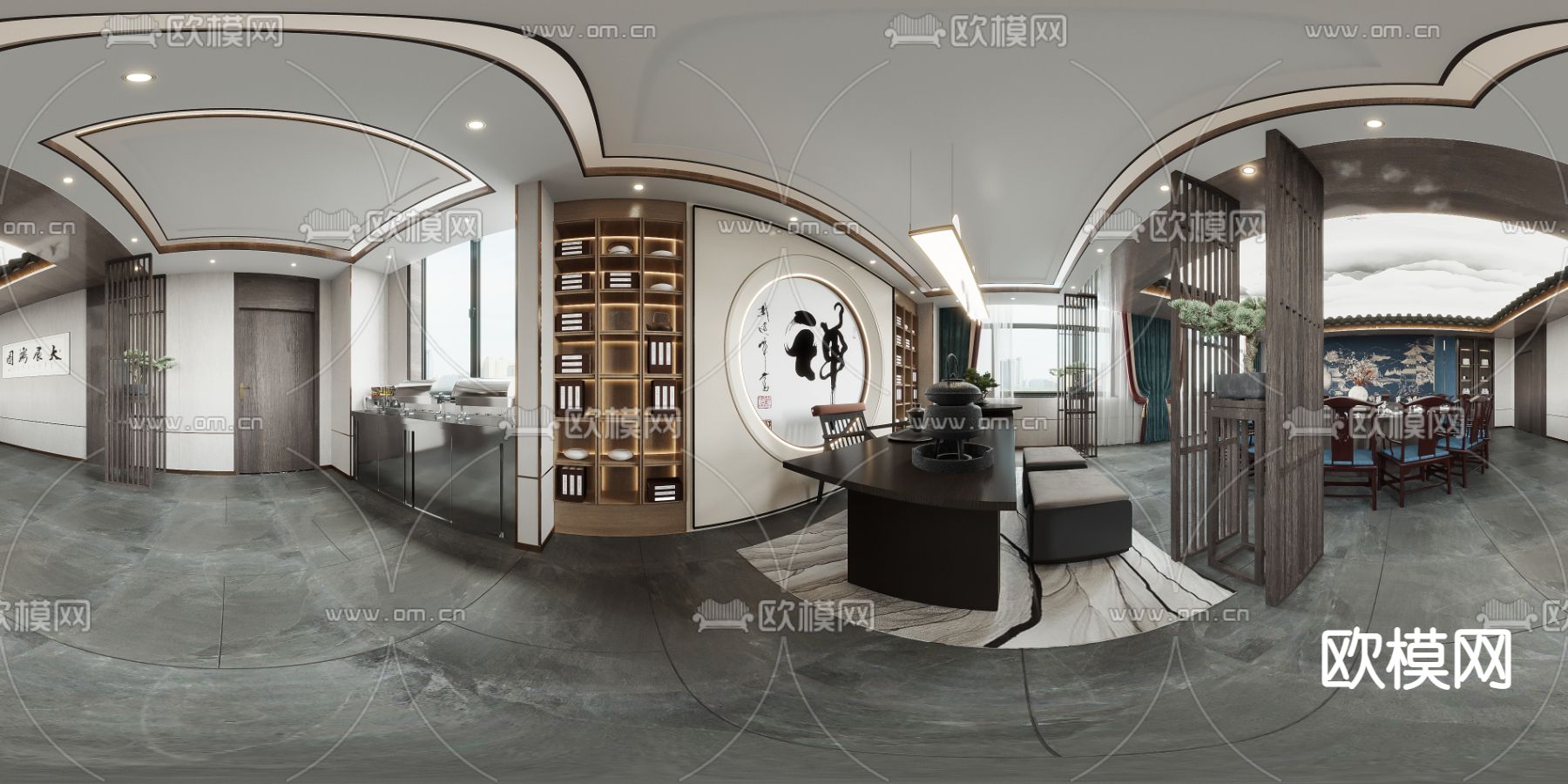 中餐厅包房 包厢 包间cr全景3d模型