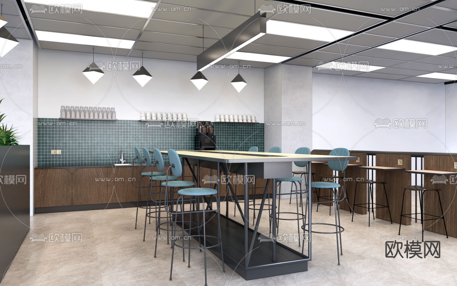 咖啡厅su模型下载（渲染图1）