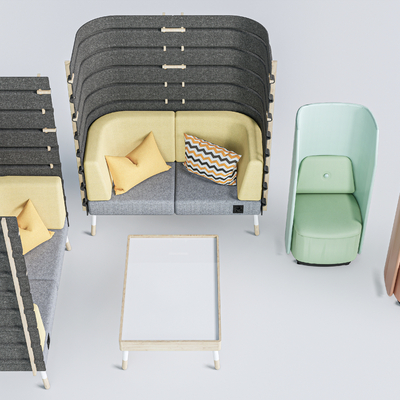  卡座沙发 休闲沙发su模型 