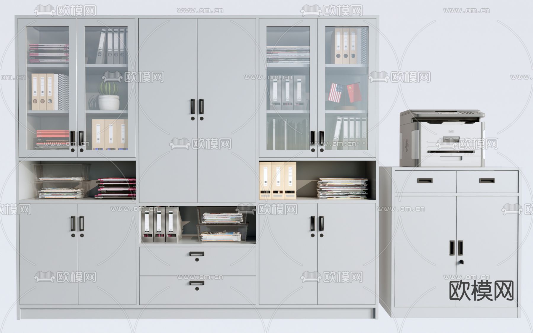 文件柜 档案柜 办公柜su模型下载（渲染图1）