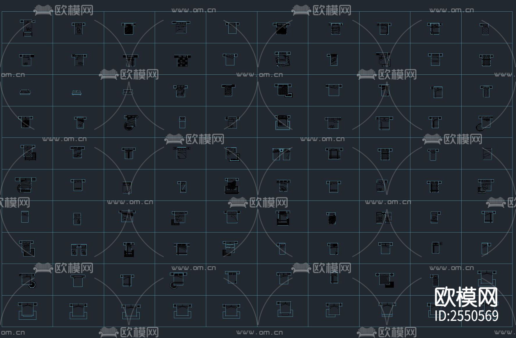 1000款床具CAD施工图下载（渲染图1）