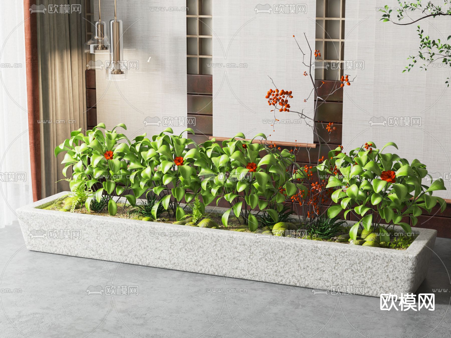 花坛 盆栽 花箱3d模型下载