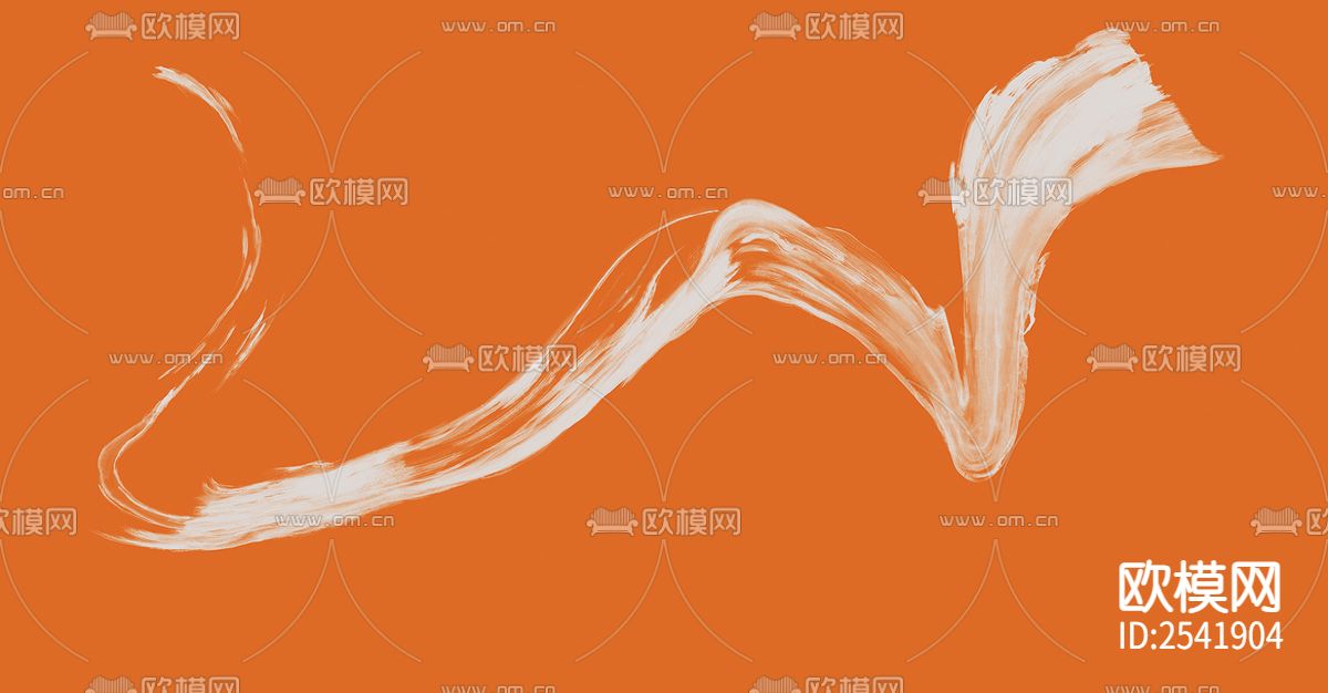 新中式 水墨 毛笔 黑白 线条 高端 壁画下载（渲染图7）