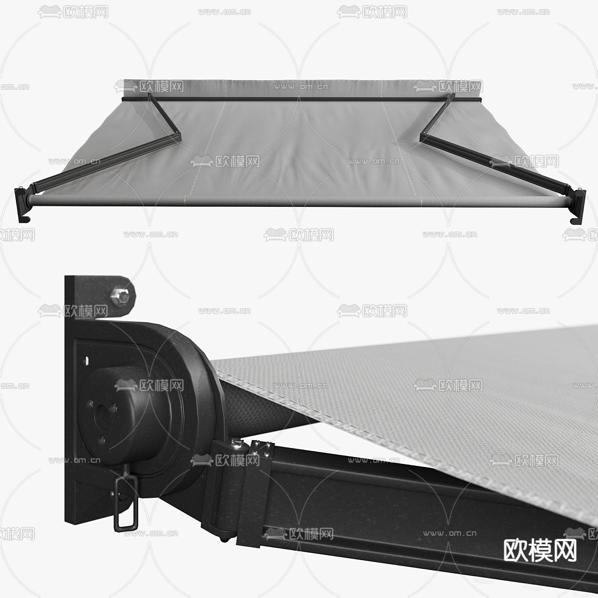 遮阳棚 伸缩雨棚3d模型下载（渲染图2）