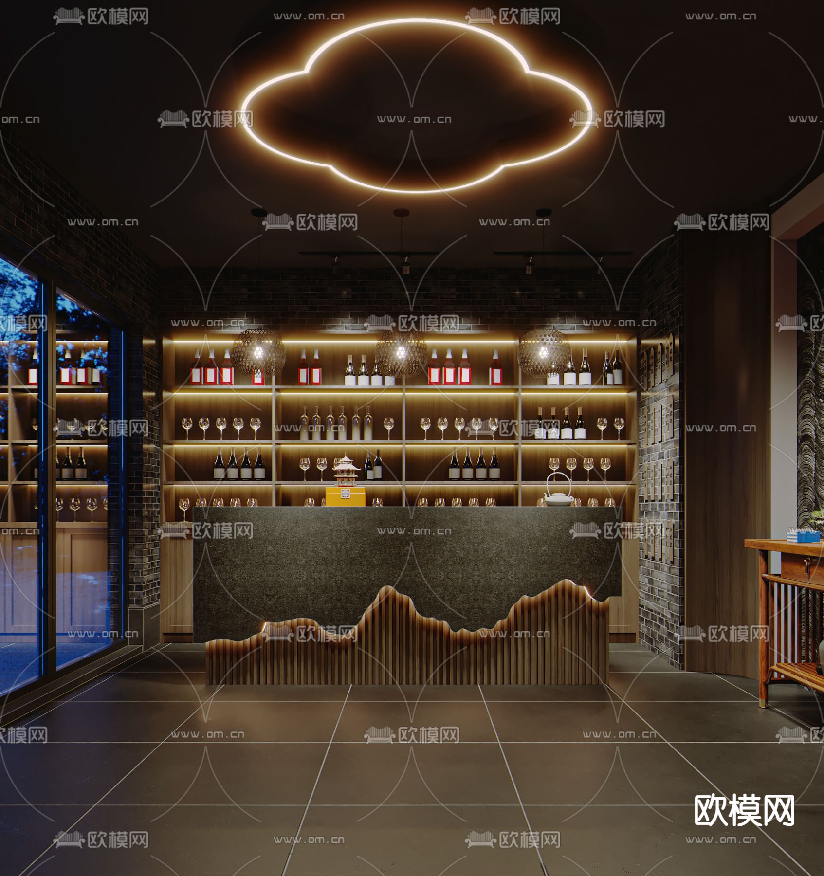 中餐厅3d模型下载（渲染图4）