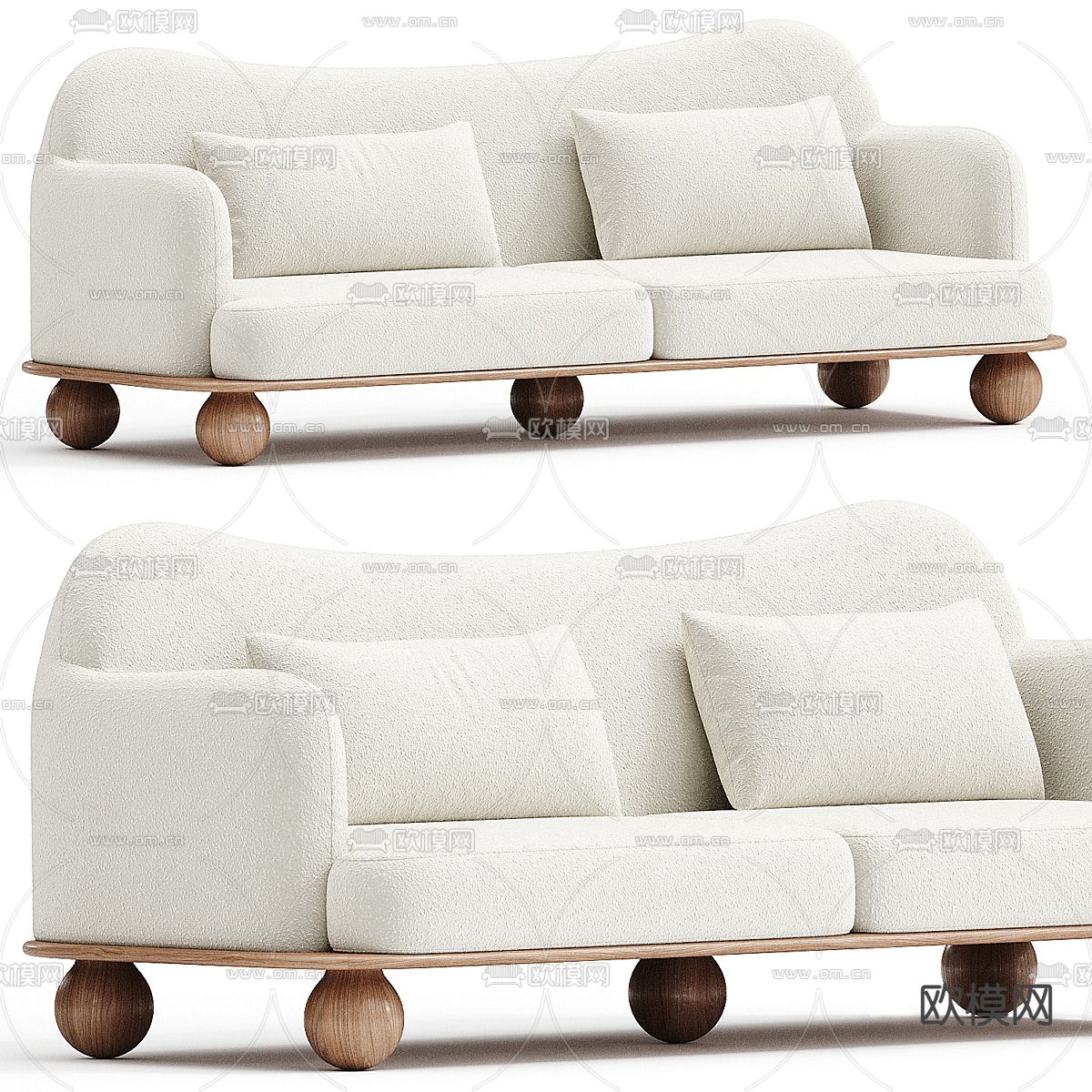 nohohome  双人沙发3d模型下载（渲染图1）