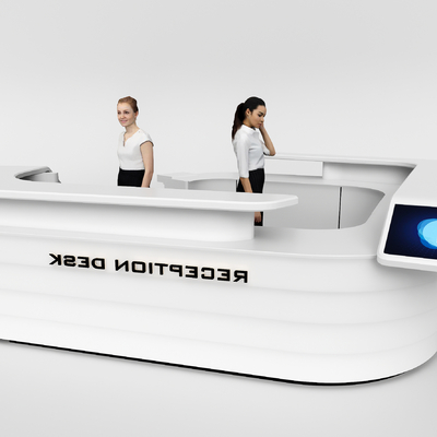  办公前台 接待台su模型 