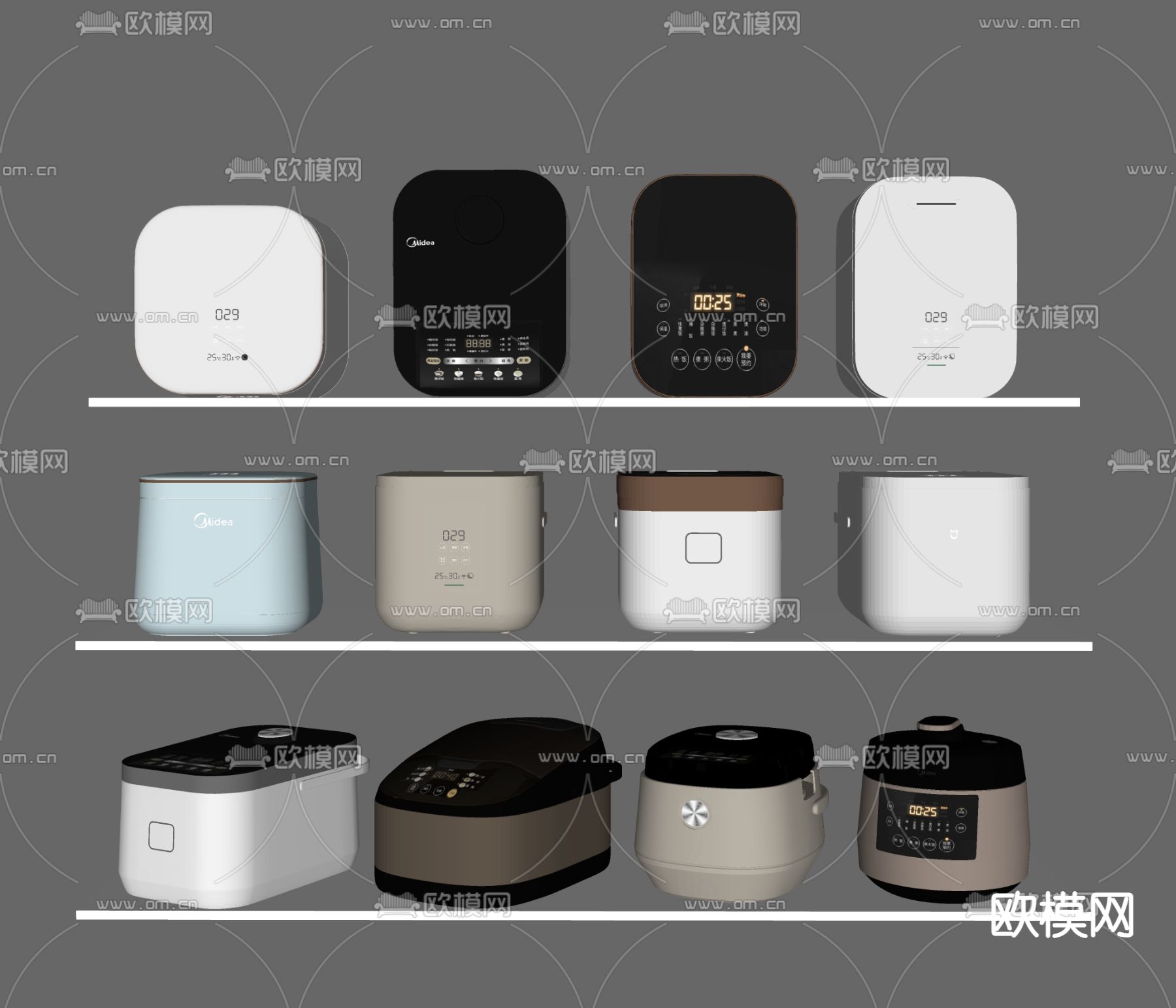 电饭煲su模型下载（渲染图2）