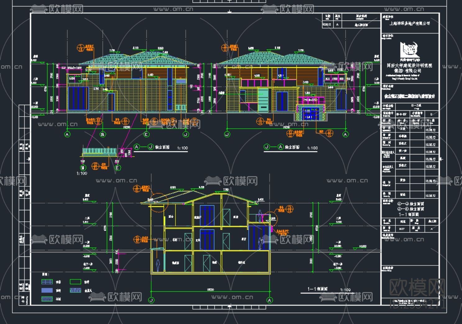 五套别墅建筑结构水暖电CAD施工图下载（渲染图3）