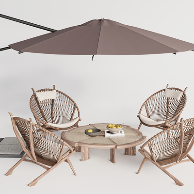  侘寂户外休闲椅su模型 