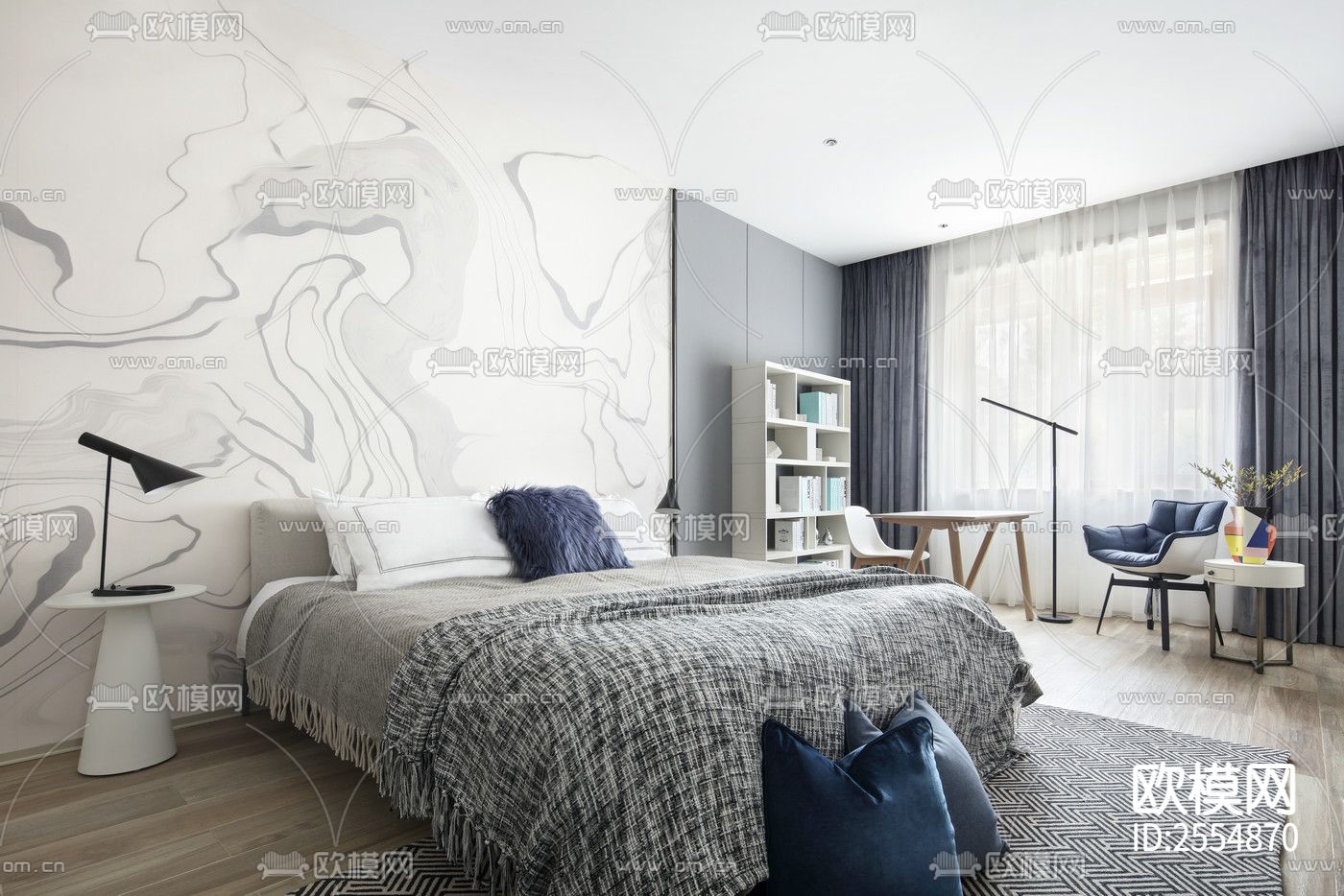 大平层豪宅CAD施工图下载（渲染图2）