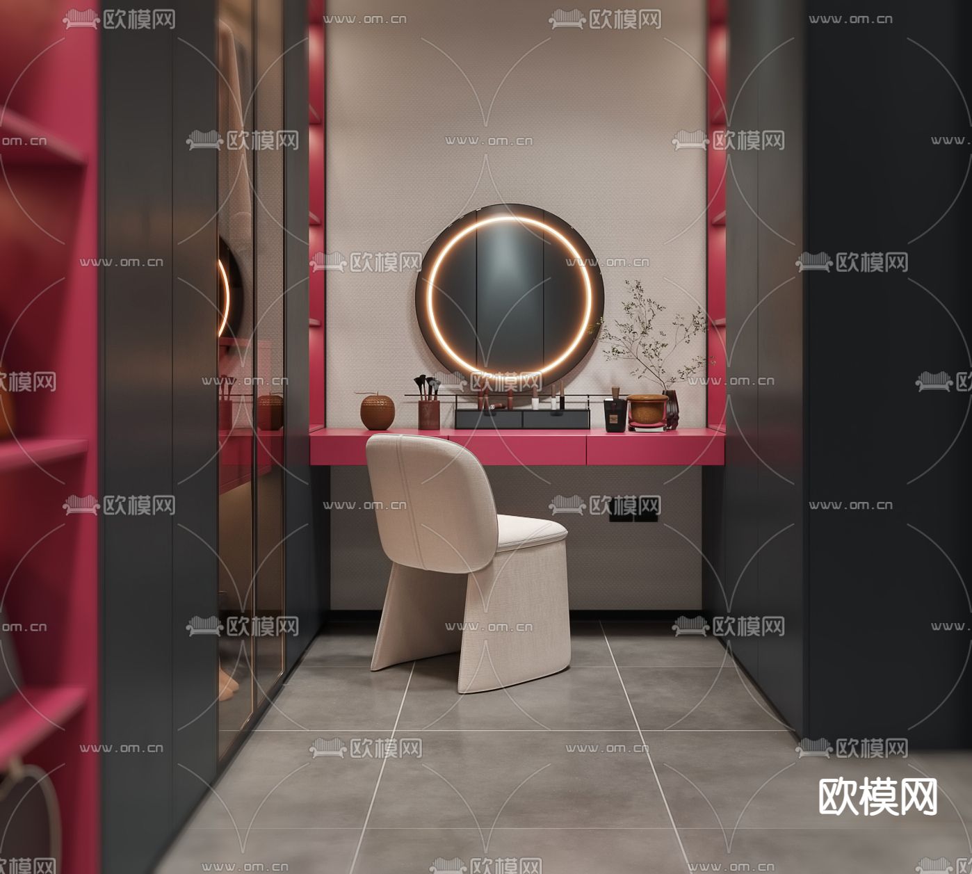 暗黑风衣帽间3d模型下载（渲染图2）