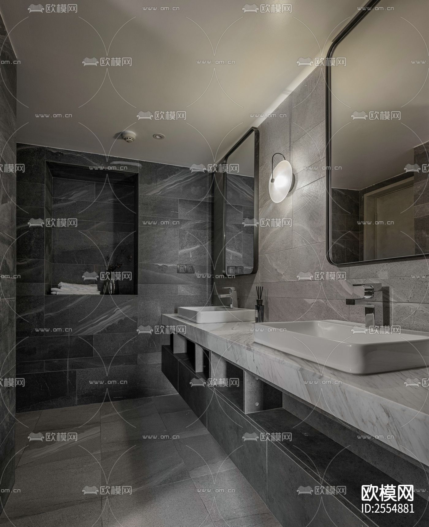 大平层豪宅CAD施工图下载（渲染图6）