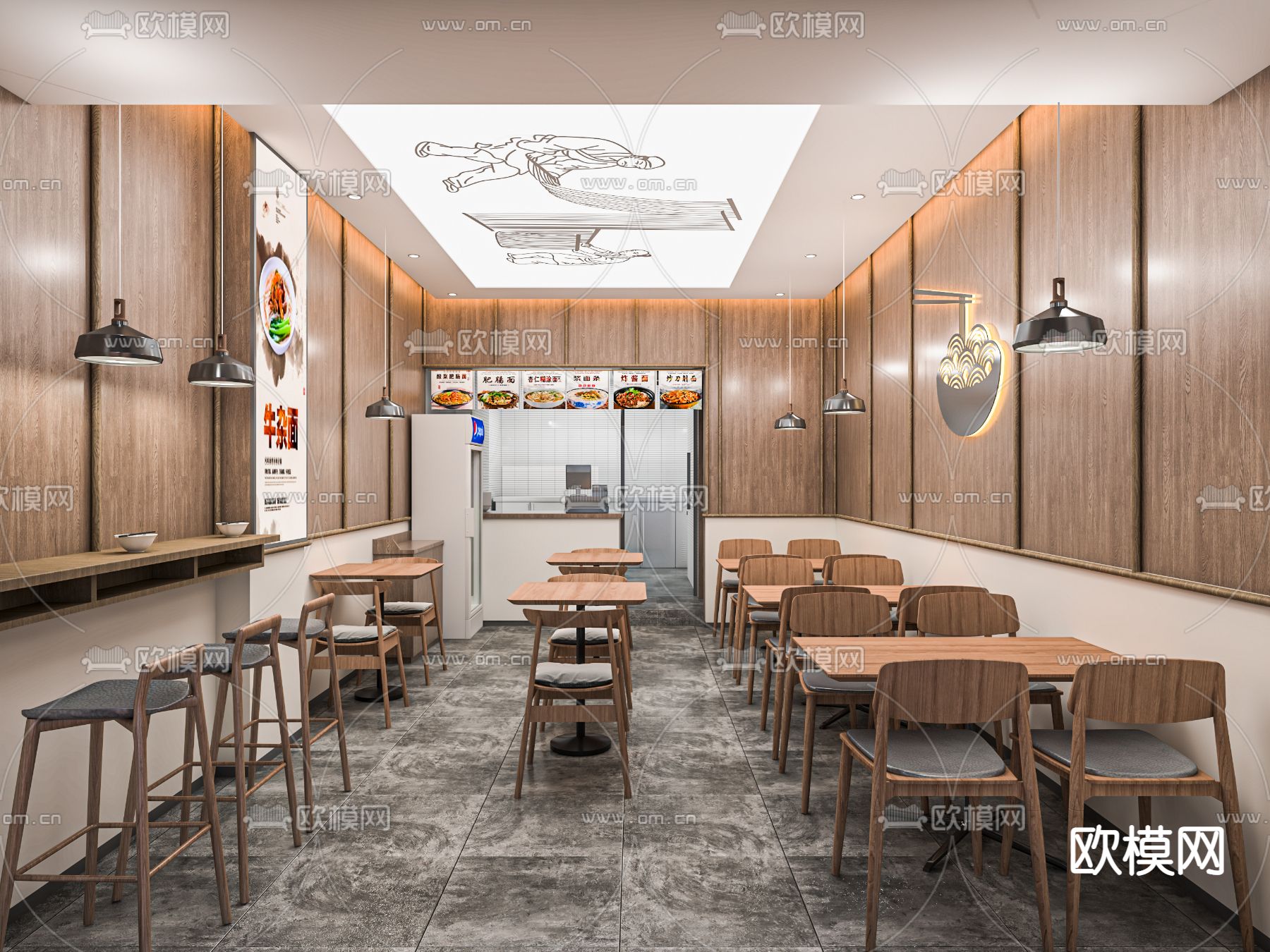 面馆 粉面店su模型下载