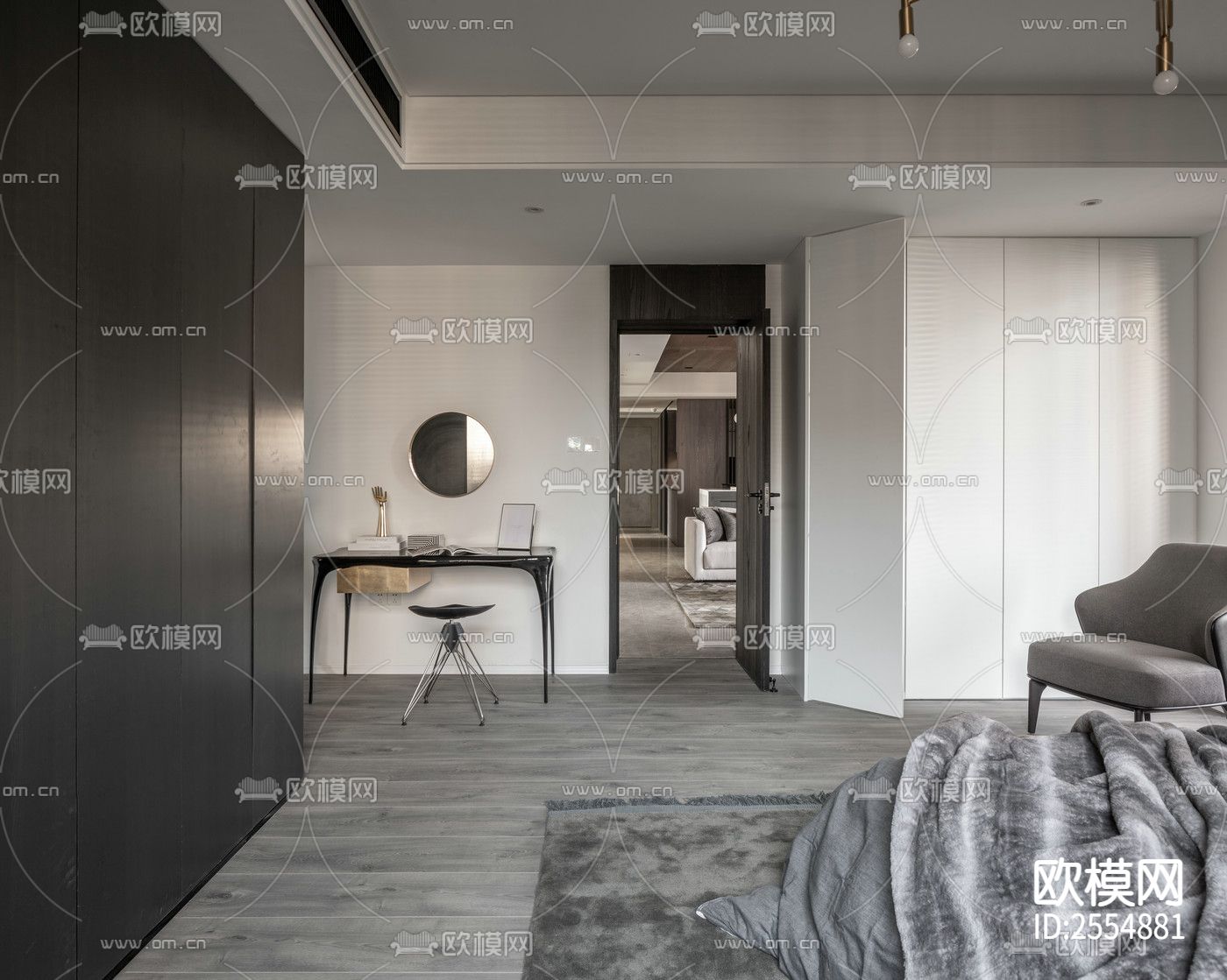 大平层豪宅CAD施工图下载（渲染图3）