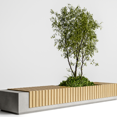  景观长凳 公共座椅su模型 