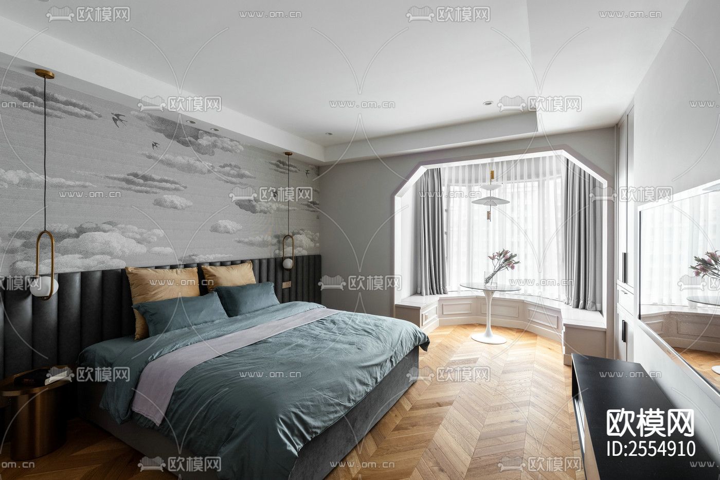 大平层豪宅CAD施工图下载（渲染图9）