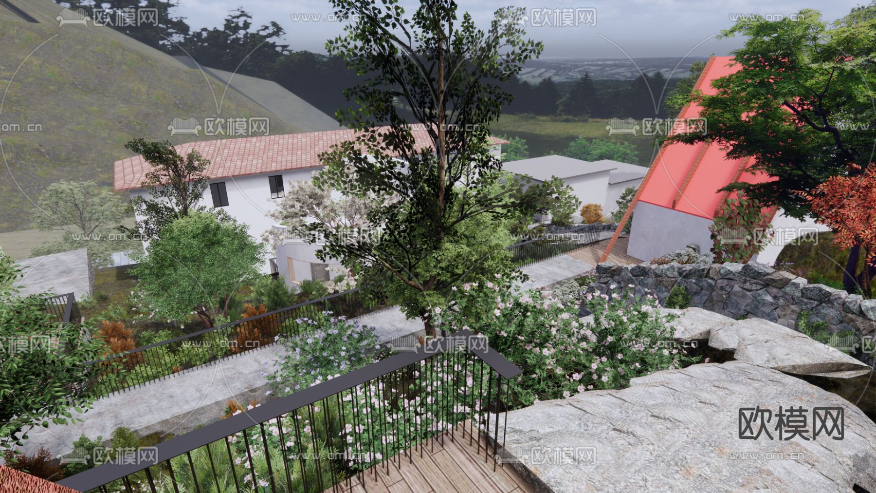 民宿酒店su模型下载（渲染图2）