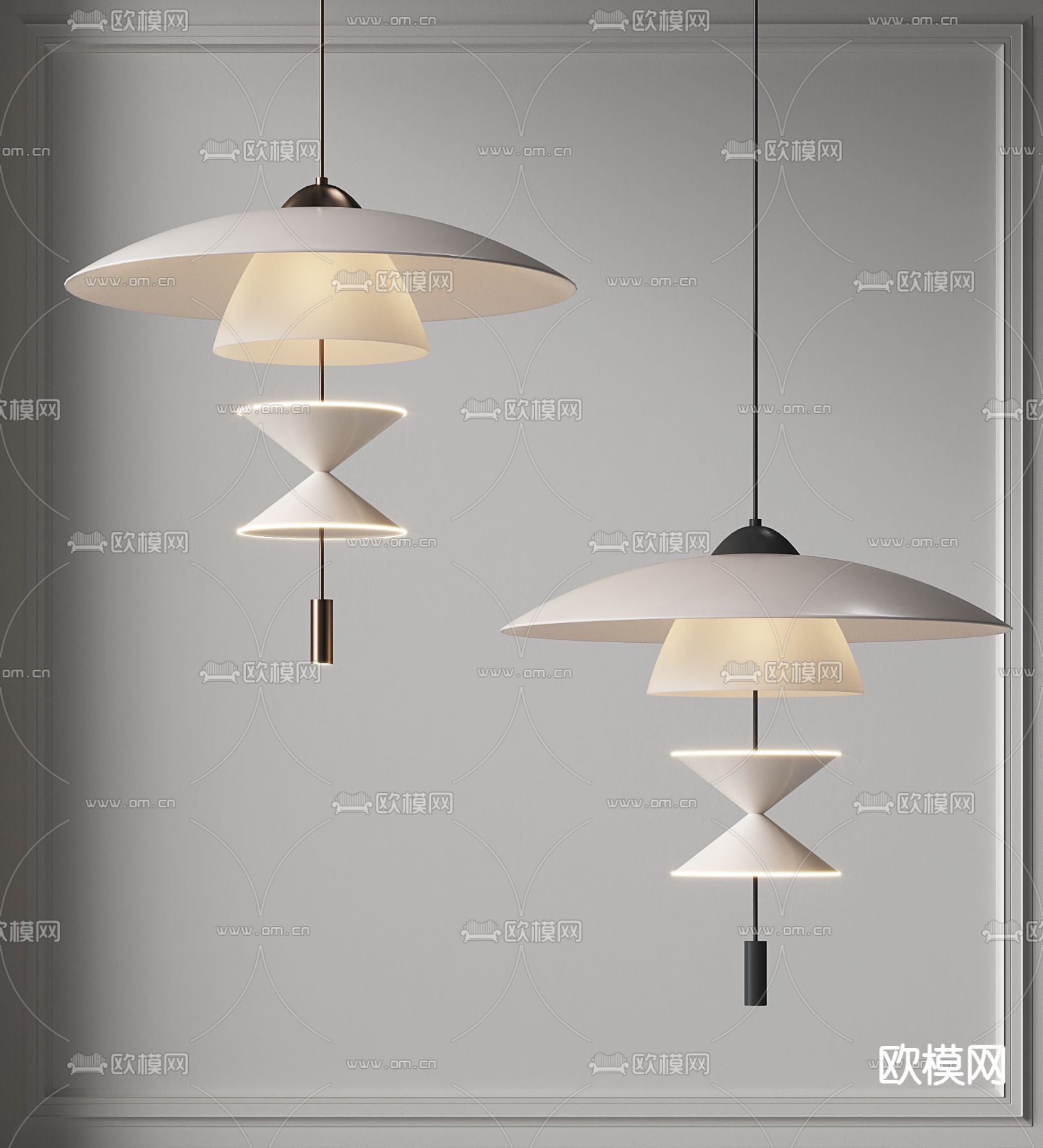 灯罩吊灯3d模型下载