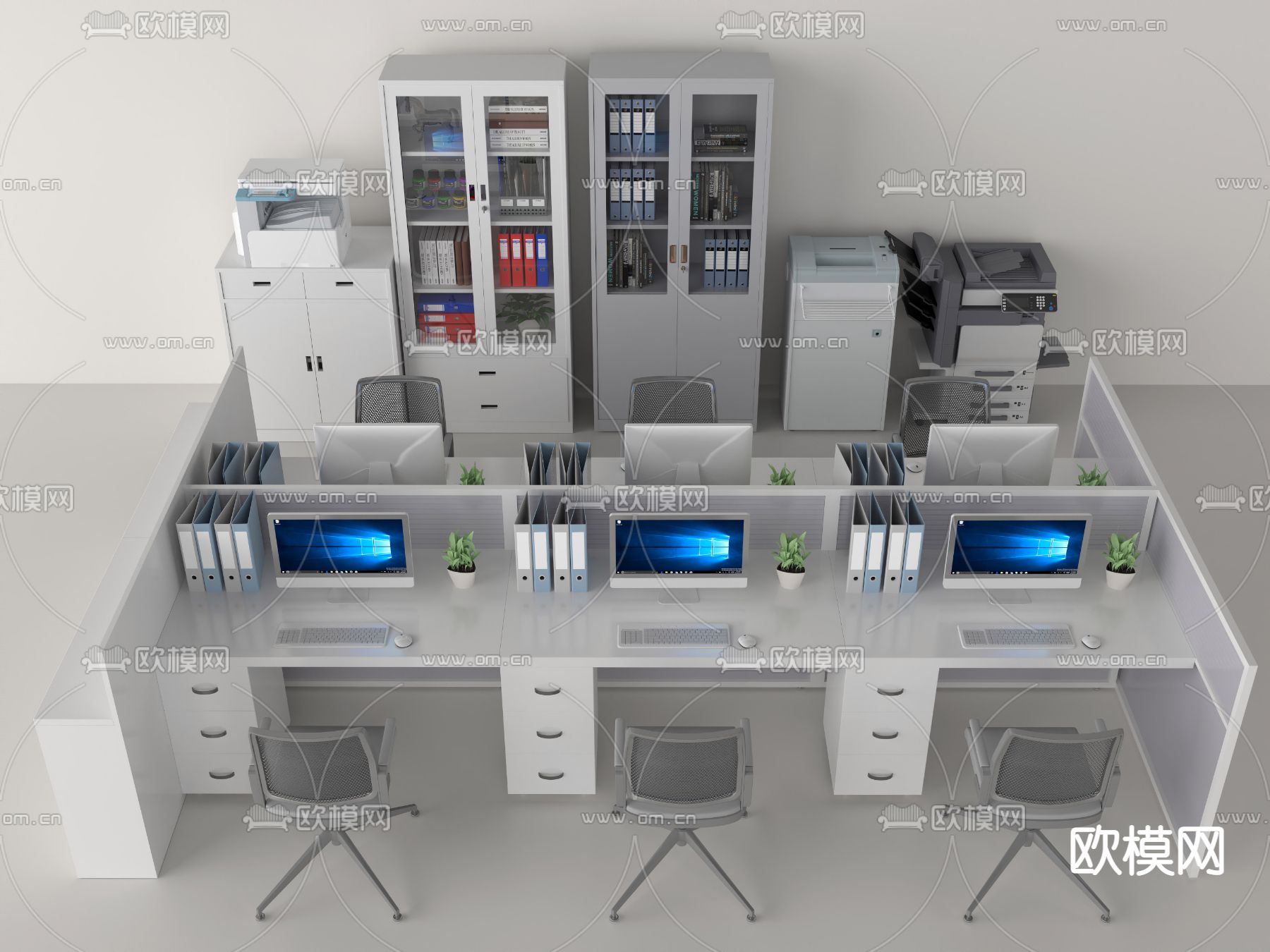 屏风卡位3d模型下载