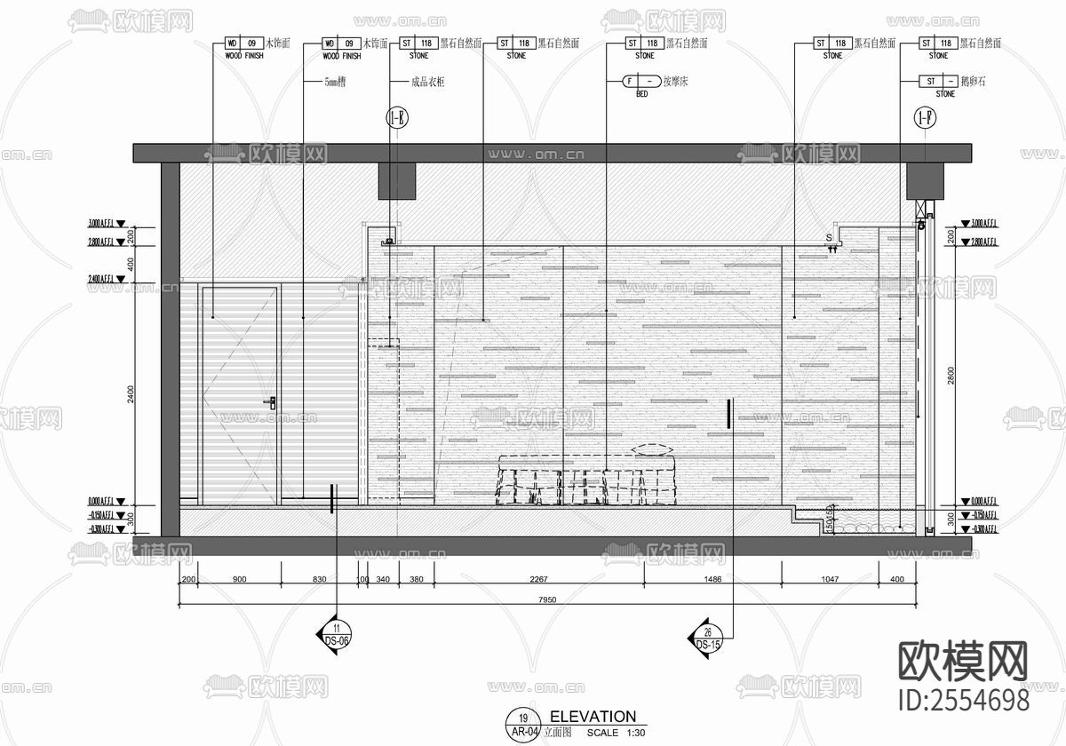SPA美容养生按摩会所cad施工图下载（渲染图8）