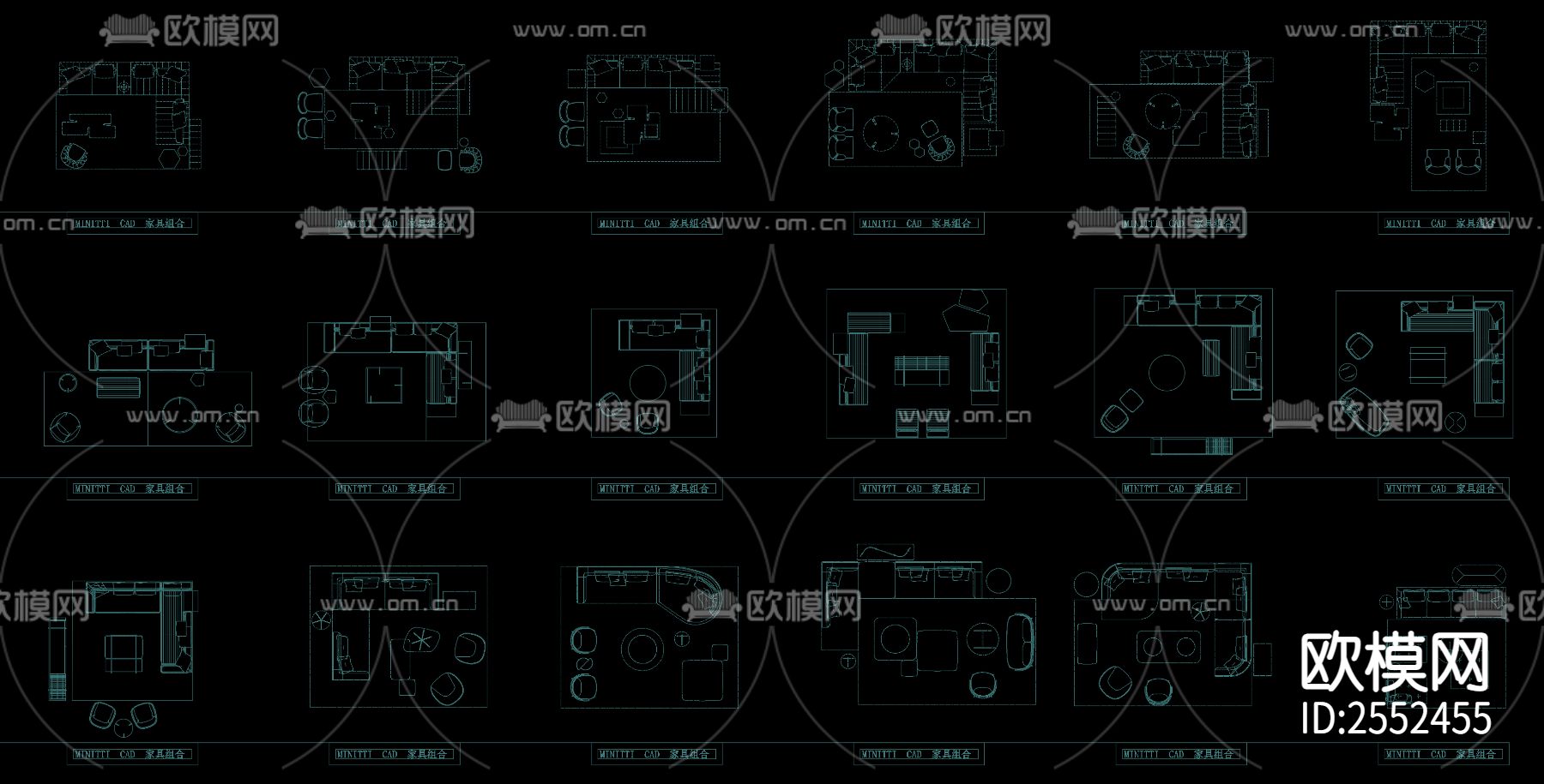 意大利家具CAD图库下载（渲染图4）