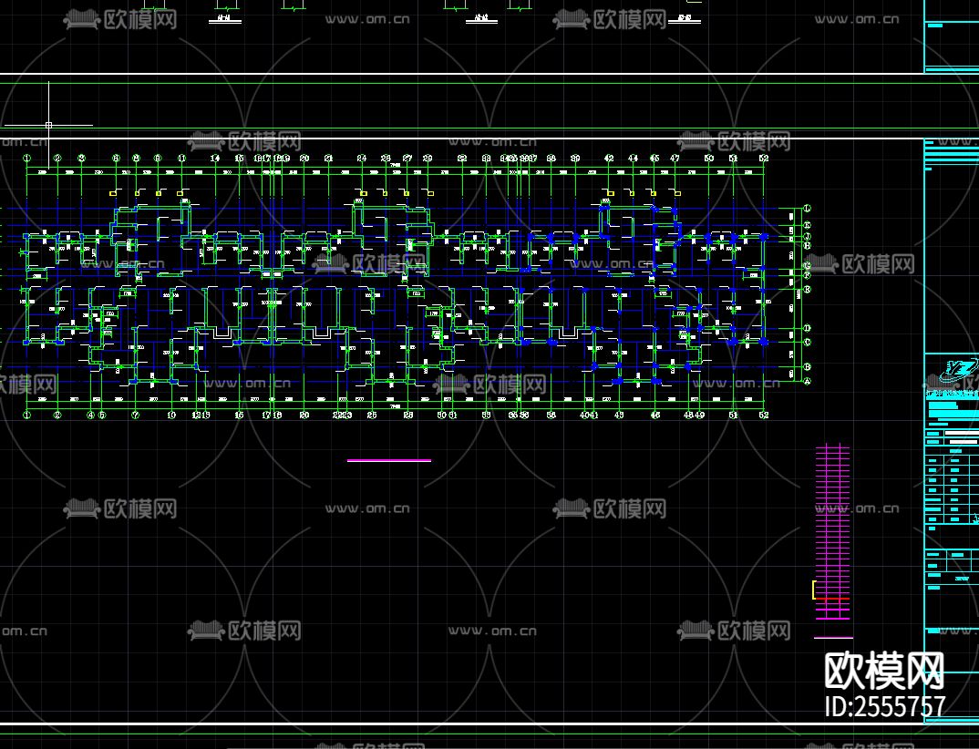 山河佳苑碧桂园2号楼结构图CAD施工图下载（渲染图3）