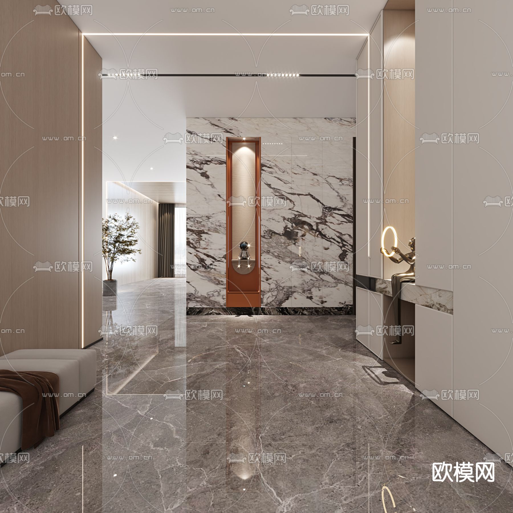 入户玄关 过道3d模型下载