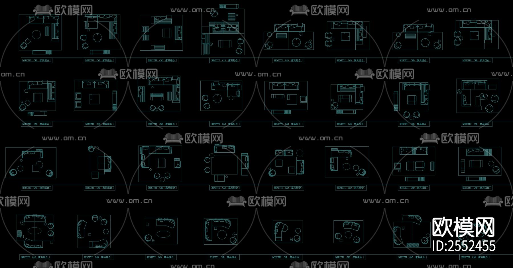 意大利家具CAD图库下载（渲染图6）