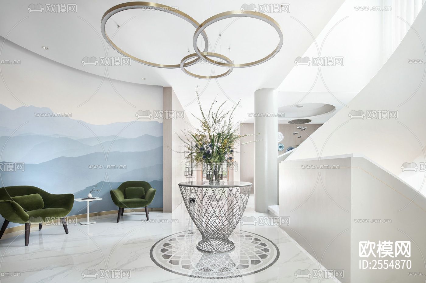 大平层豪宅CAD施工图下载（渲染图3）