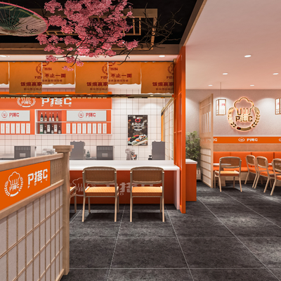  快餐店 小吃店 炸鸡店su模型 