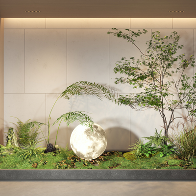  植物堆 假山小品su模型 