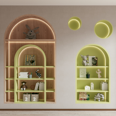  儿童书柜 玩具柜su模型 