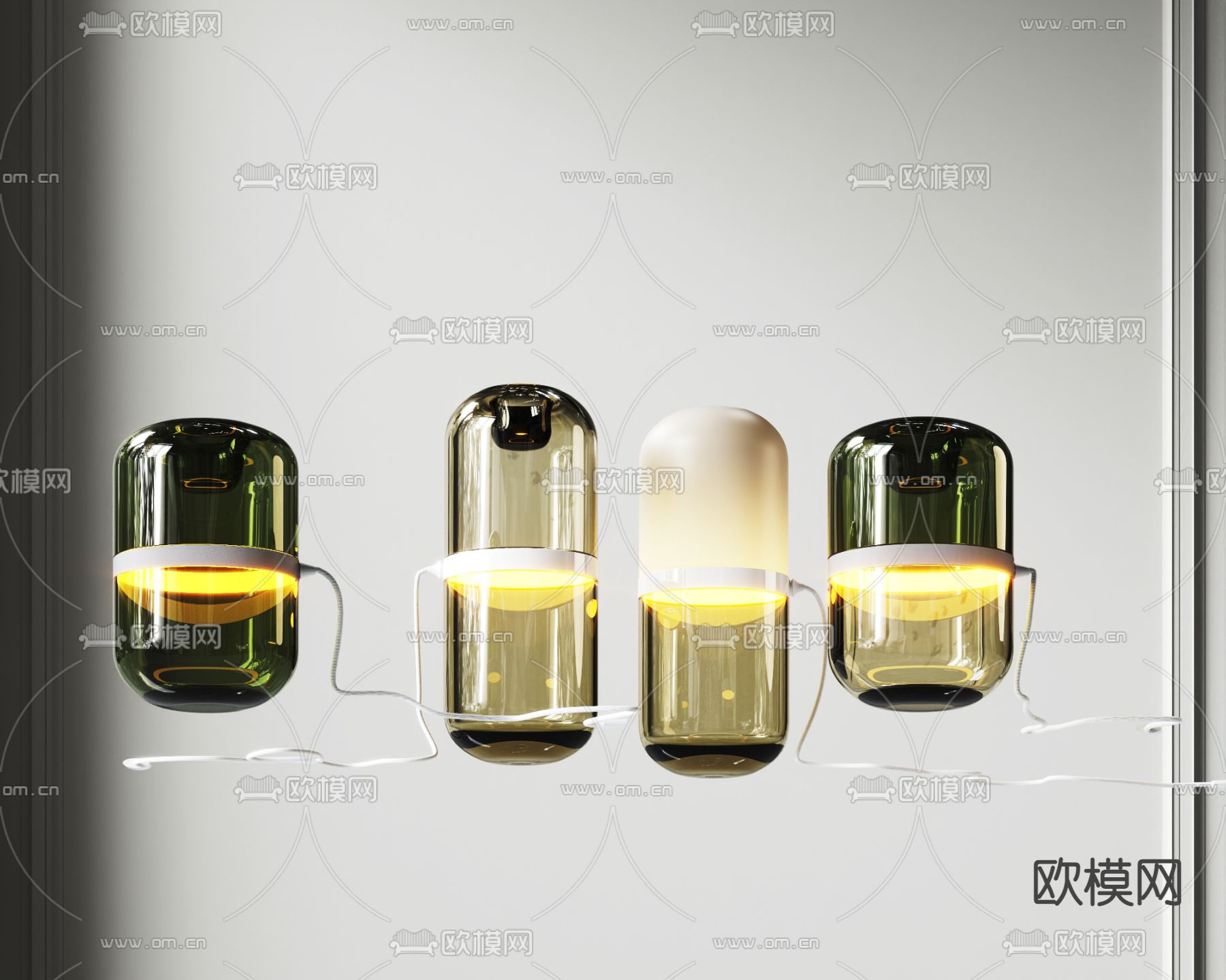 玻璃台灯3d模型下载