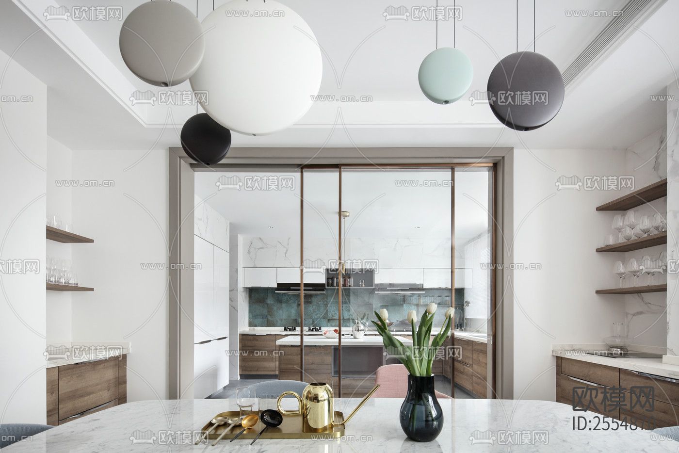 大平层豪宅CAD施工图下载（渲染图5）