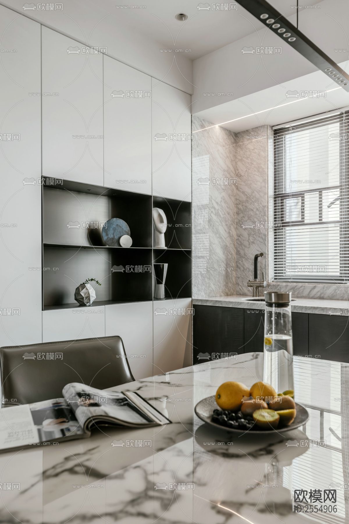 大平层豪宅CAD施工图下载（渲染图2）