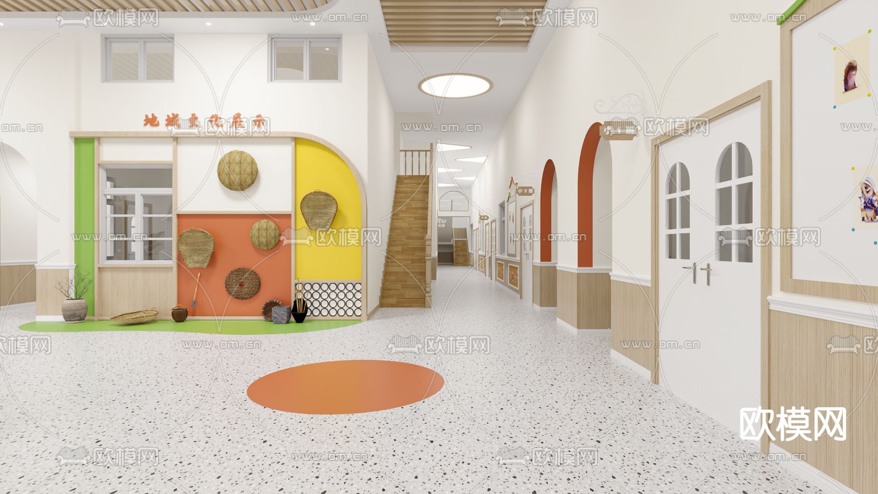 现代幼儿园3d模型下载（渲染图6）