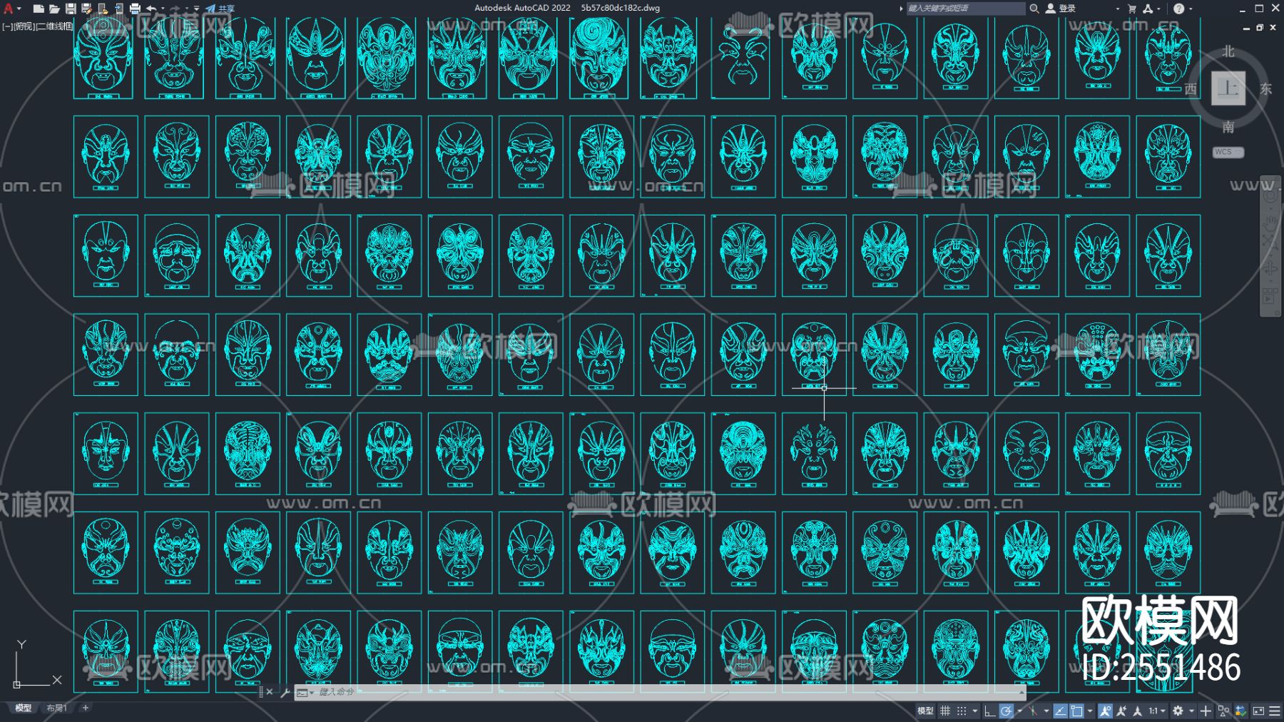 京剧脸谱CAD图库下载