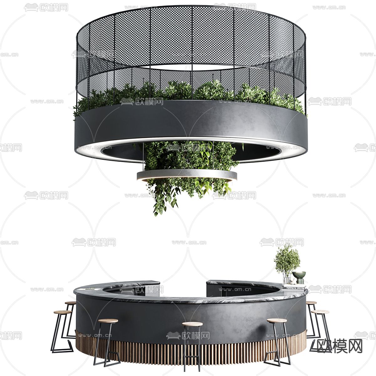 咖啡厅吧台 操作台3d模型下载（渲染图1）