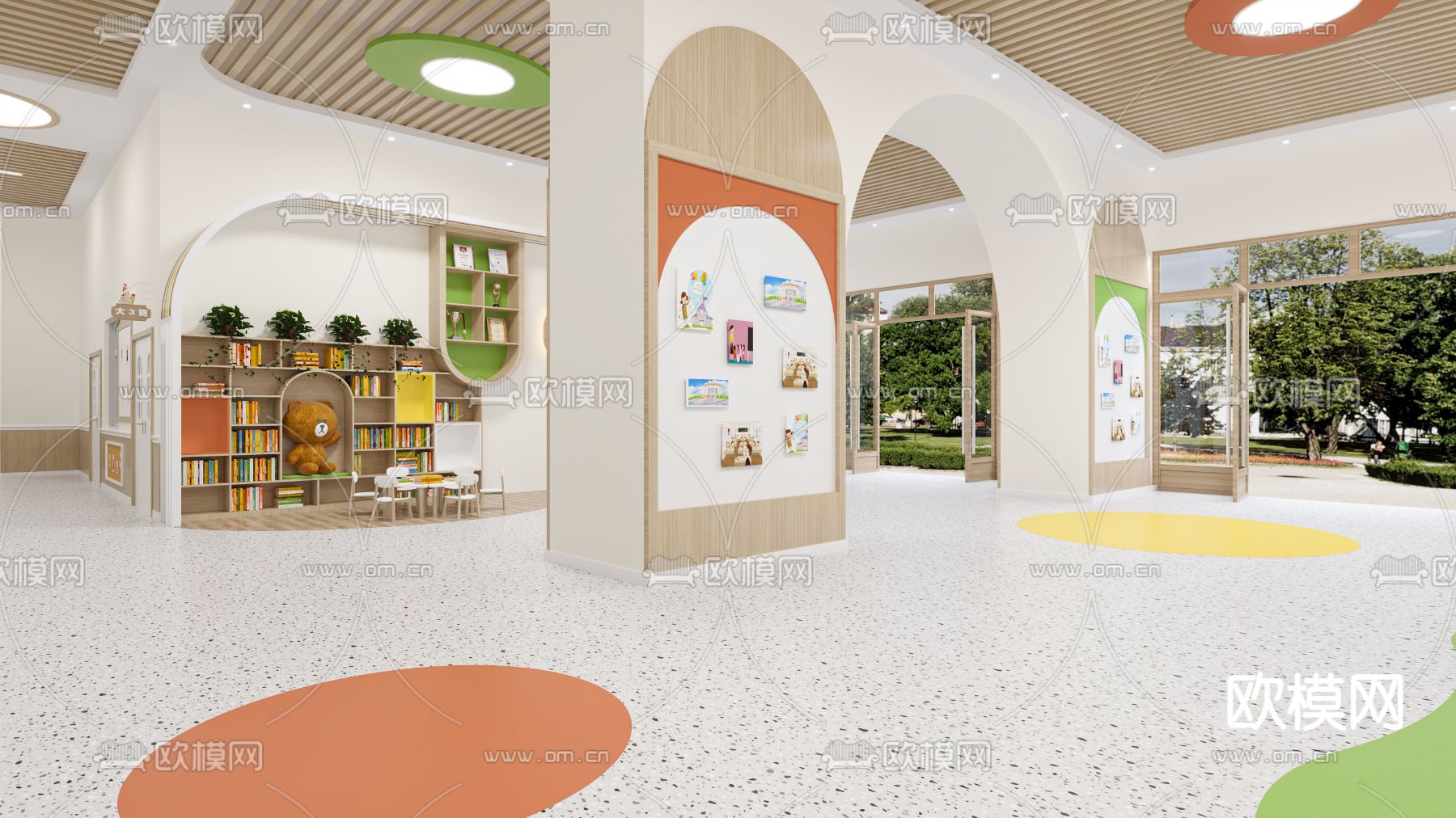 现代幼儿园3d模型下载（渲染图7）