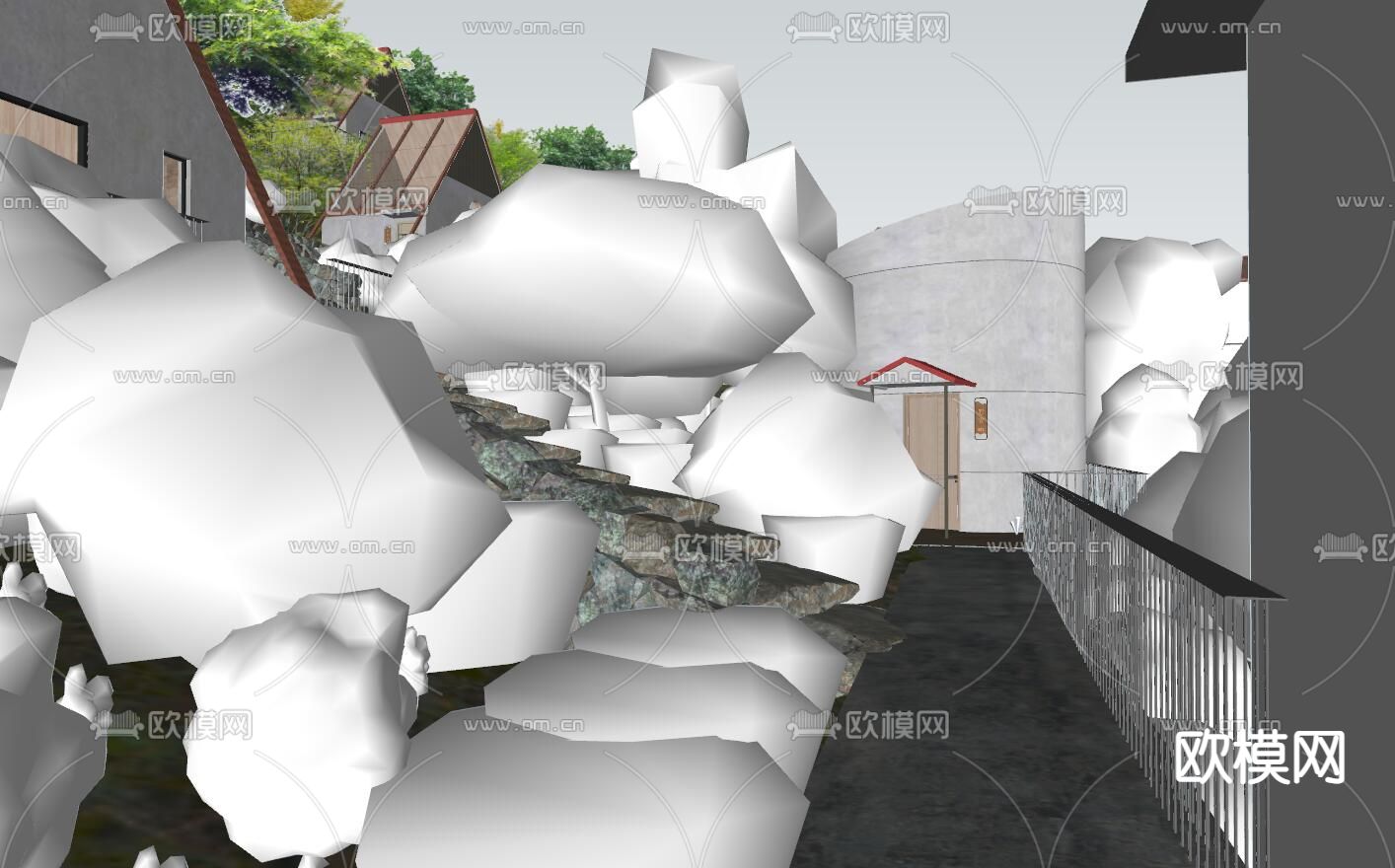 民宿酒店su模型下载（渲染图7）